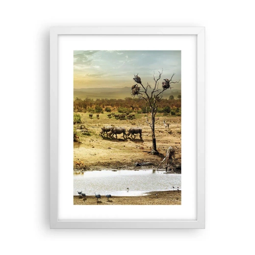 Poster in een witte lijst - "Er stroomde een rivier uit Eden …" - 30x40 cm