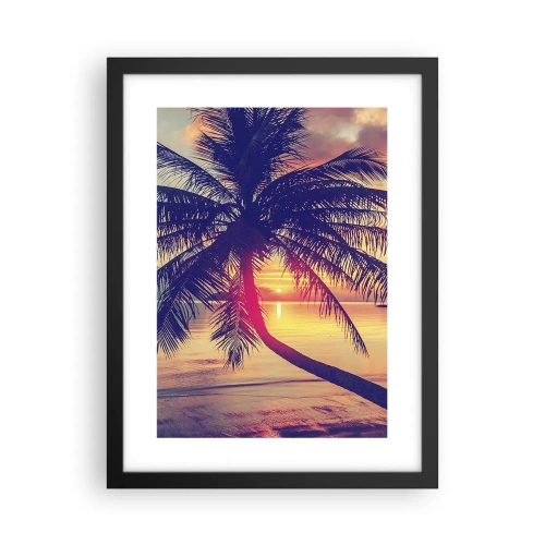 Poster in een zwarte lijst - Avond onder de palmbomen - 30x40 cm