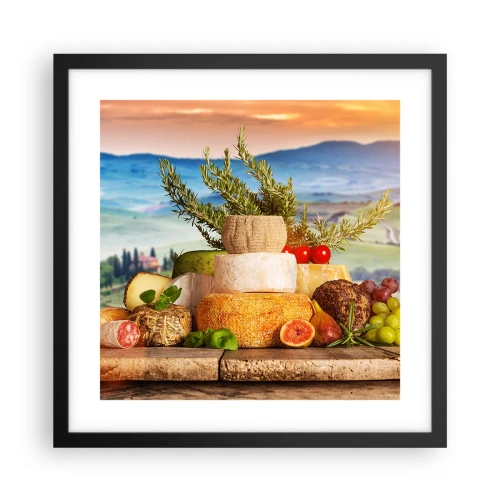 Poster in een zwarte lijst - De Italiaanse levensvreugde - 40x40 cm