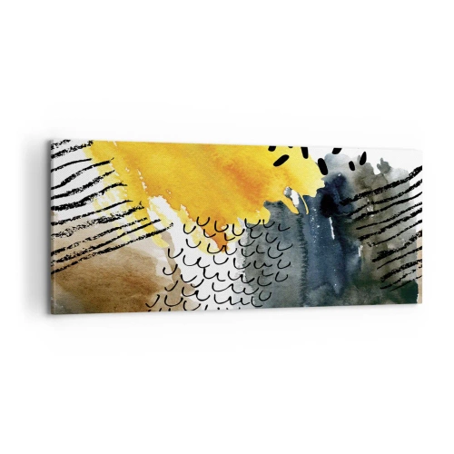 Schilderen op canvas - Een ontmoeting van de elementen - 100x40 cm