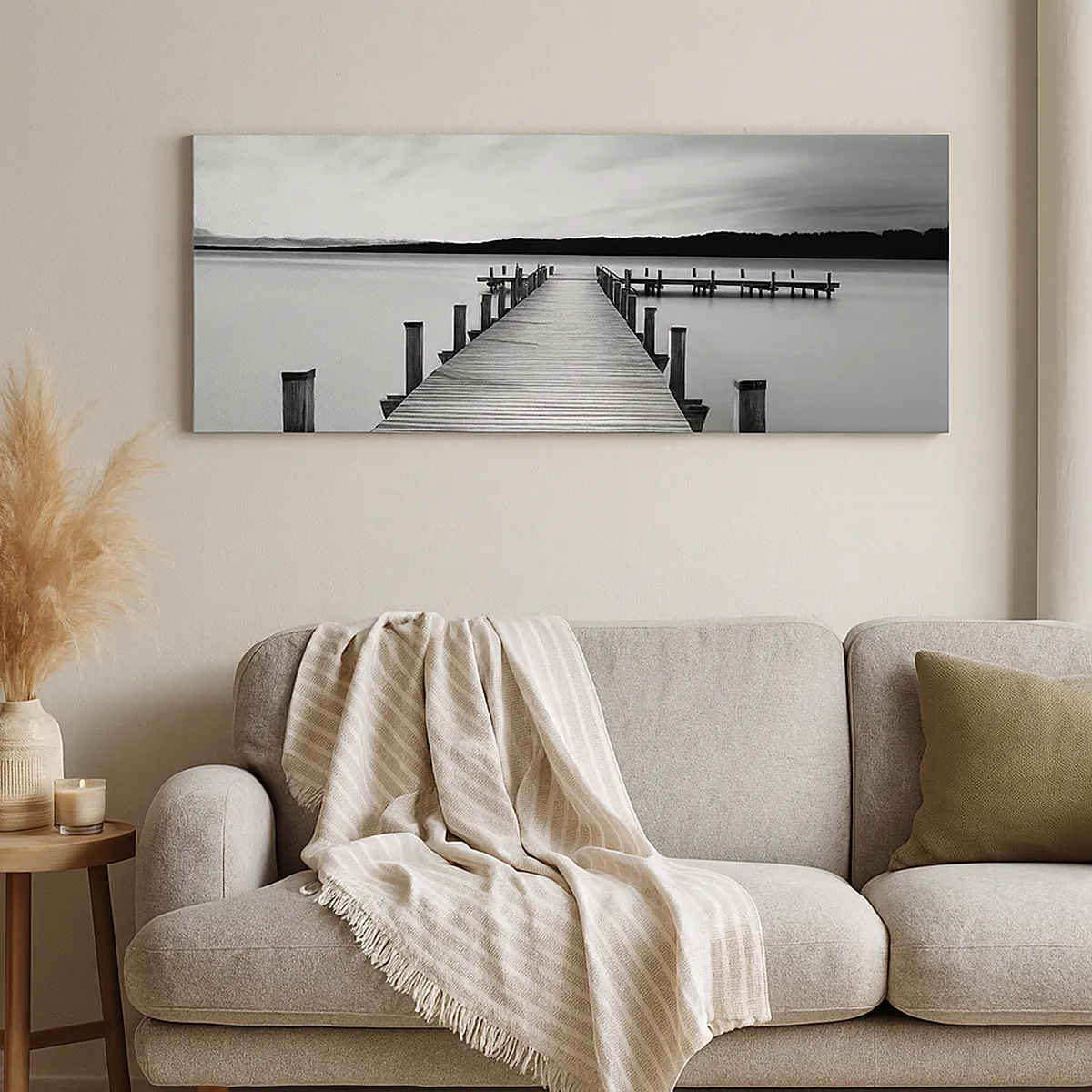 Schilderen op canvas - Bij de waterput - vrede - 30x30 cm