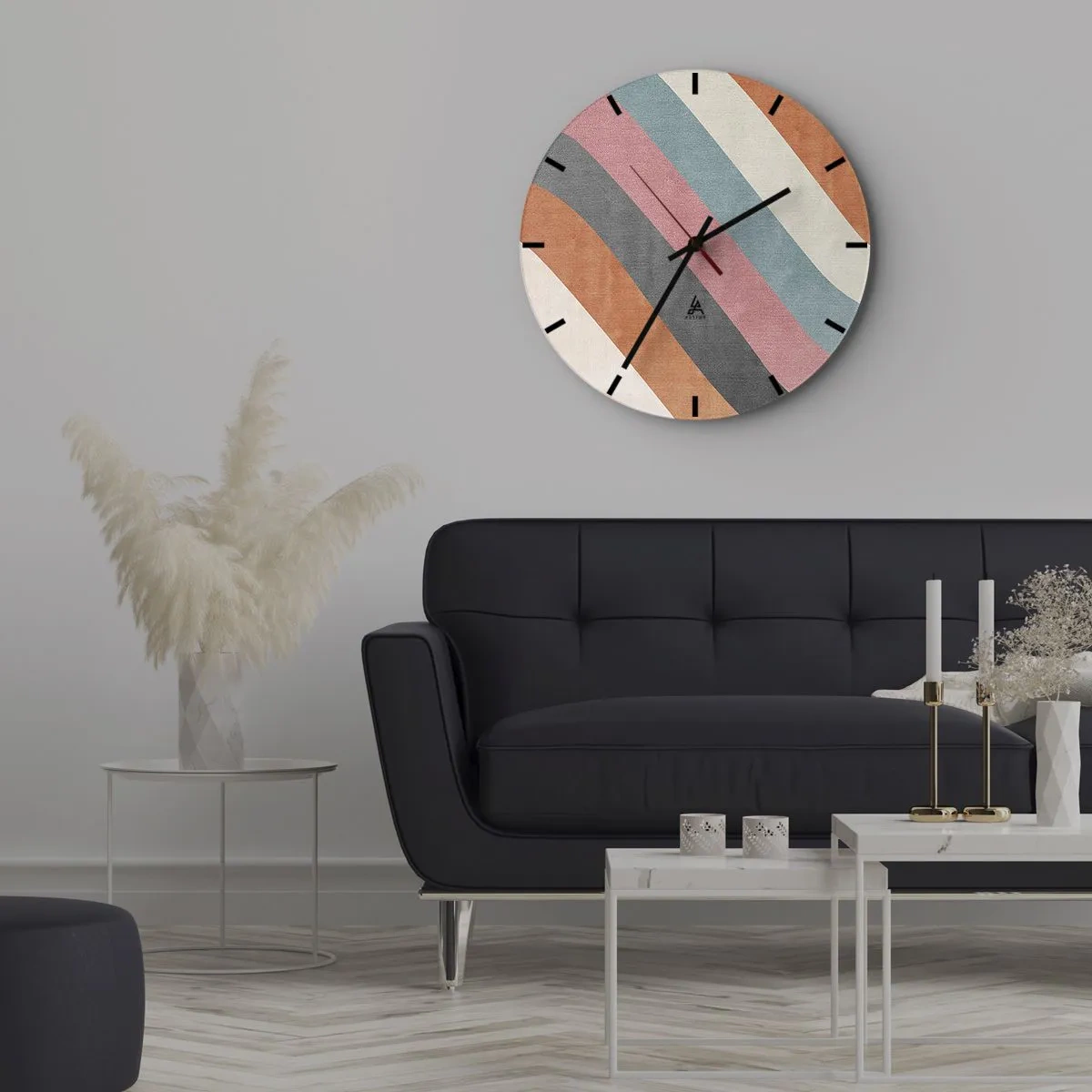 Wandklok - Klok - Diagonale compositie – beweging - 40x40 cm