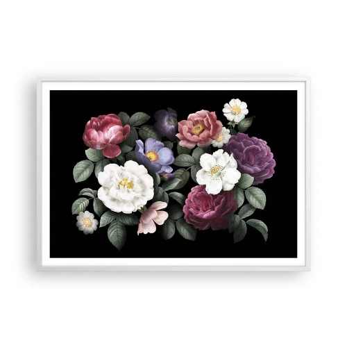 Poster in een witte lijst - Uit de Engelse tuin - 100x70 cm