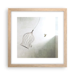 Een poster in een licht eiken lijst - In je element - 30x30 cm