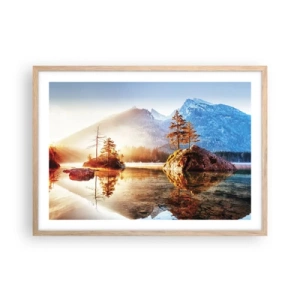 Een poster in een licht eiken lijst - De natuur in een nieuw licht - 70x50 cm