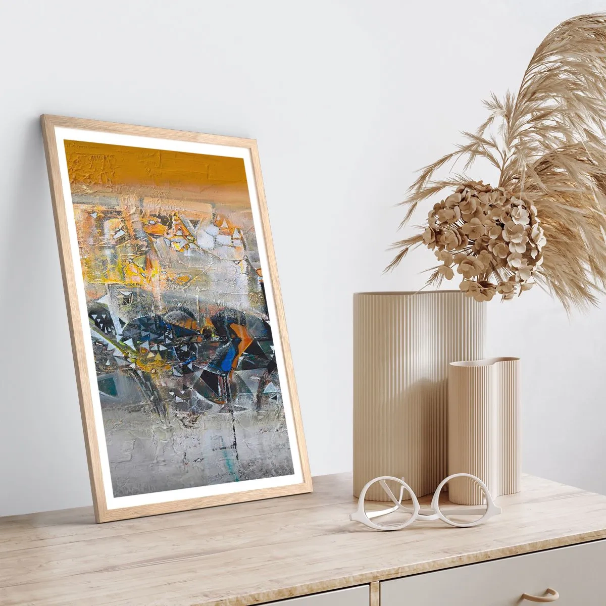 Een poster in een licht eiken lijst - Alles komt goed - 40x50 cm