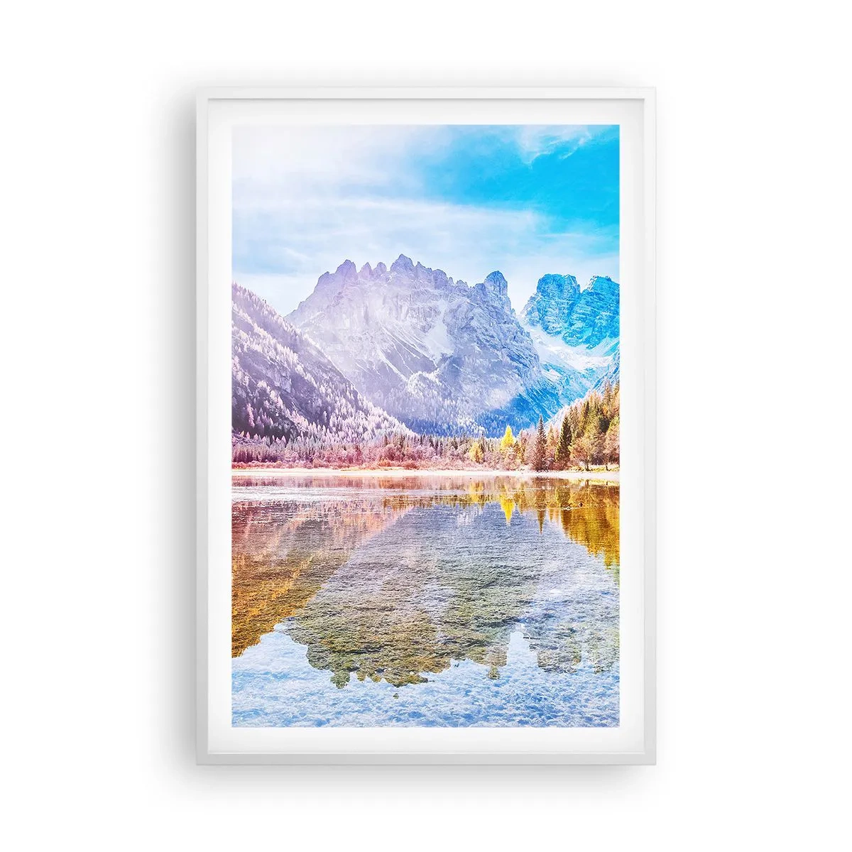 Poster in een witte lijst - En het is al herfst in de bergen - 61x91 cm