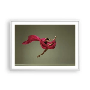Poster in een witte lijst - Dansende vlam - 70x50 cm