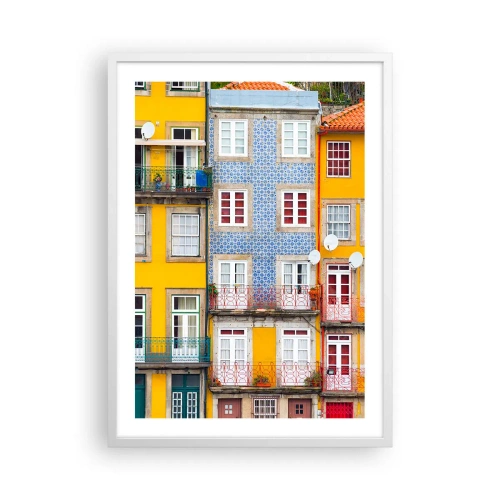 Poster in een witte lijst - De kleuren van de oude stad - 50x70 cm