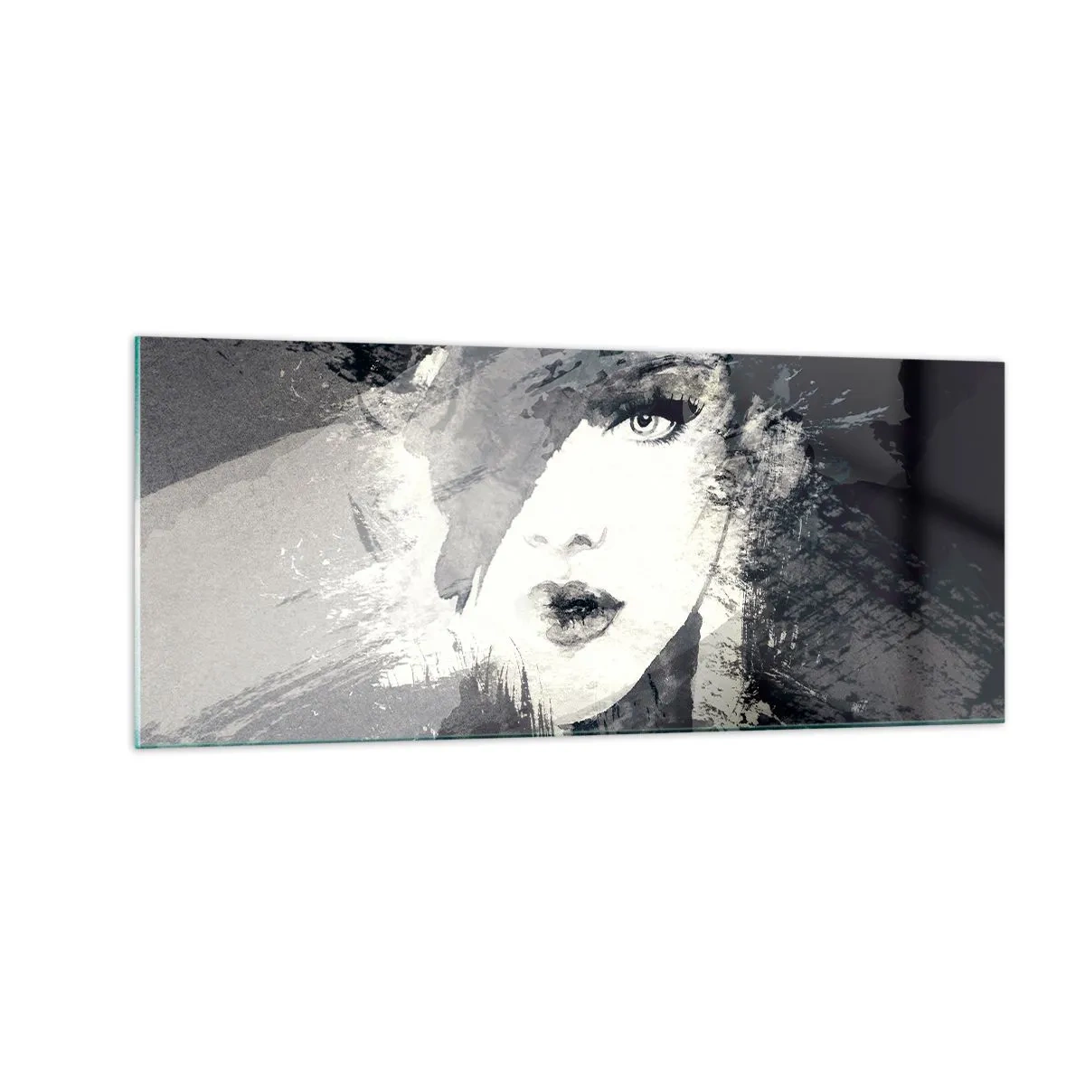 Schilderen op glas - Achter een grijze sluier - 100x40 cm