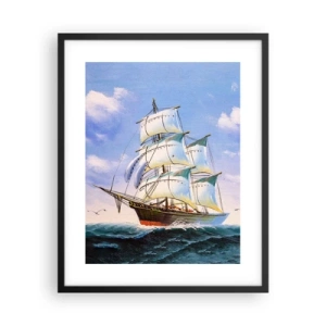 Poster in een zwarte lijst - Trots met de wind - 40x50 cm