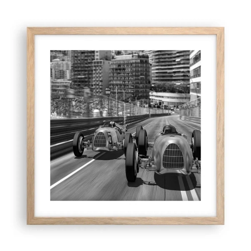 Een poster in een licht eiken lijst - Lang geleden in Monte Carlo - 40x40 cm