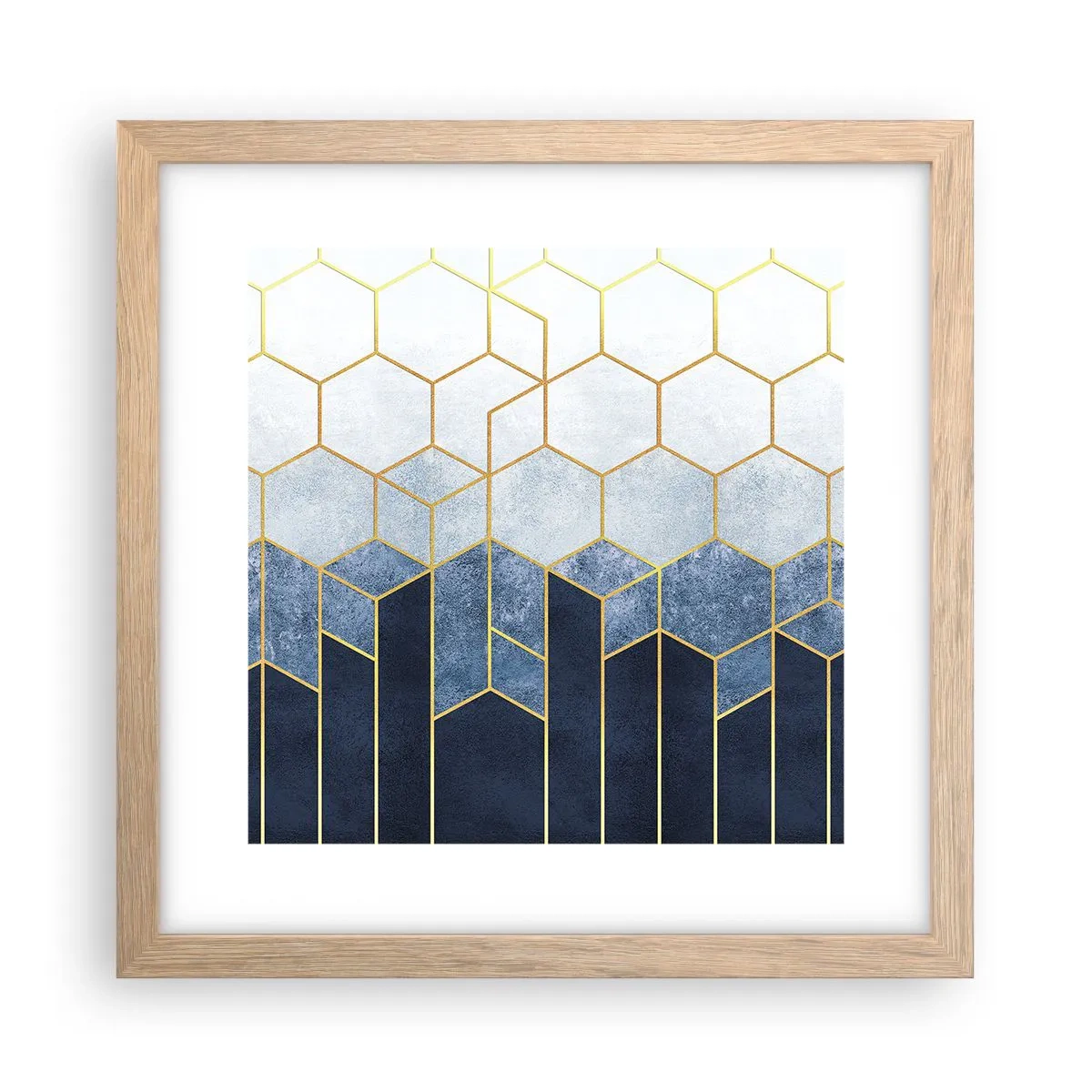 Een poster in een licht eiken lijst - Compositie in een gesyncopeerd ritme - 30x30 cm