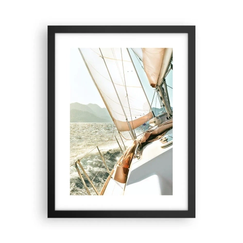 Poster in een zwarte lijst - Onder vol zeil - 30x40 cm