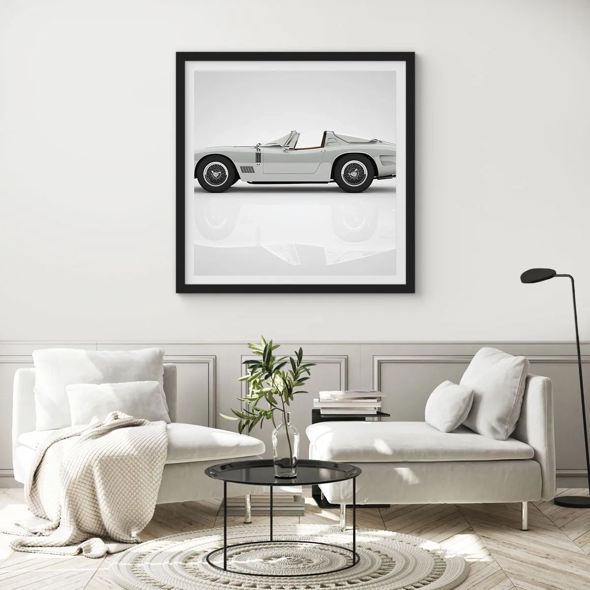 Poster in een zwarte lijst - Belofte van plezier - 40x40 cm