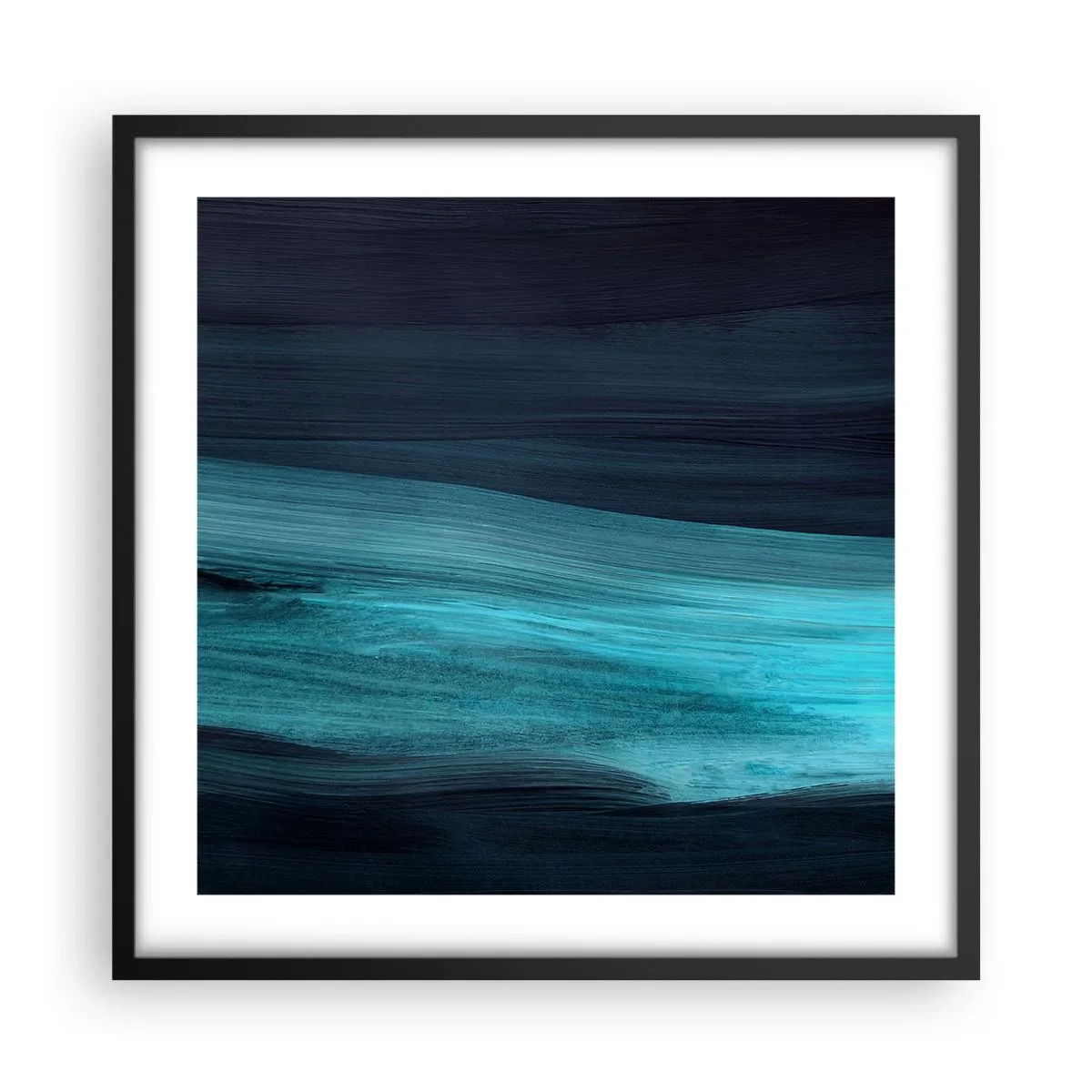 Poster in een zwarte lijst - Ga met de stroom mee - 50x50 cm