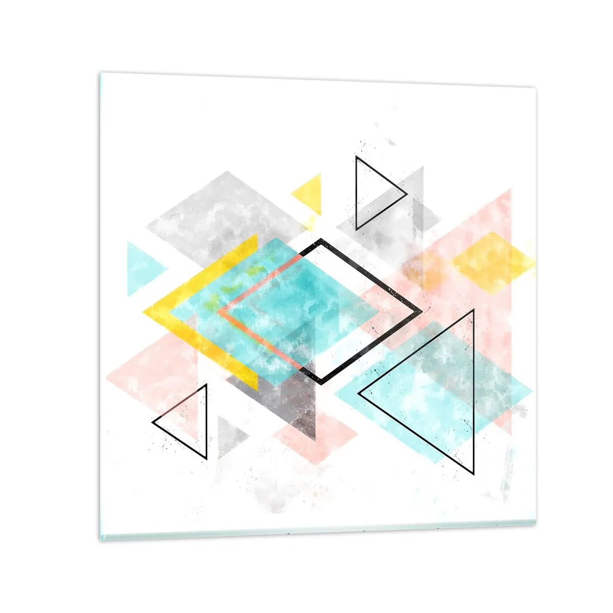 Schilderen op glas - Geometrisch spel - 40x40 cm