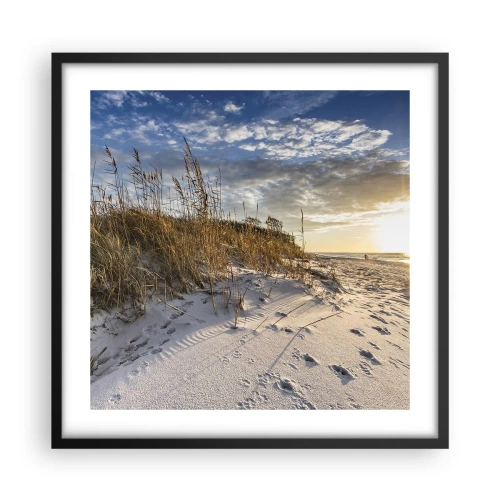 Poster in een zwarte lijst - Een uitnodiging voor een wandeling - 50x50 cm