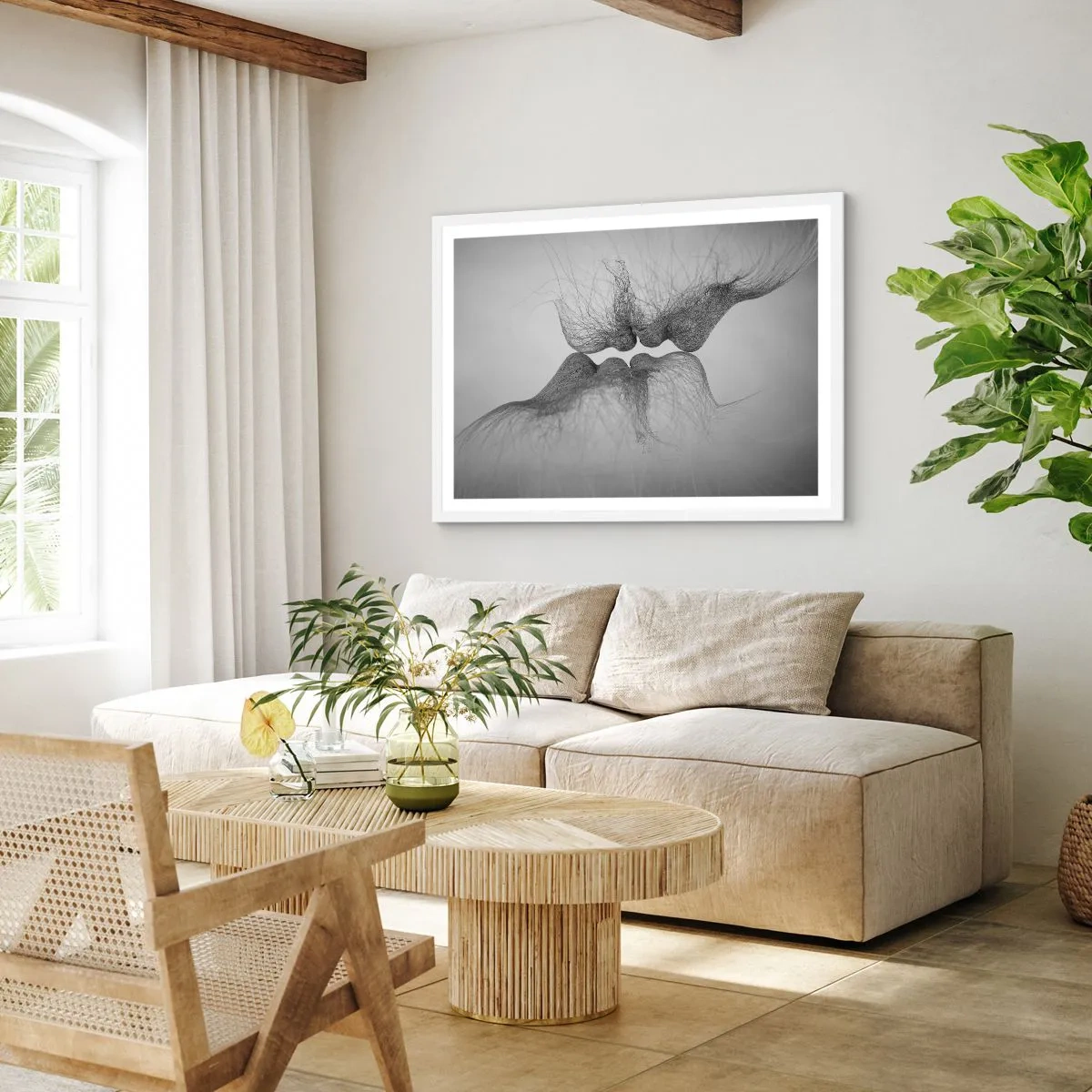 Poster in een witte lijst - Kus van de wind - 50x40 cm