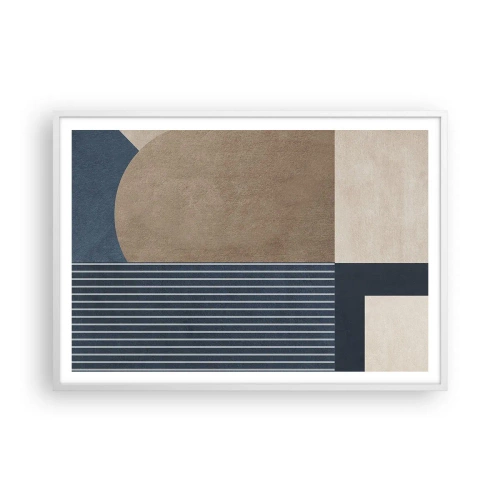 Poster in een witte lijst - Een compositie van eenvoud en rondheid - 100x70 cm