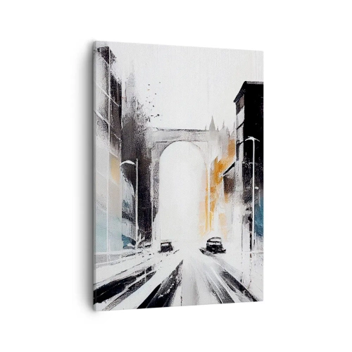 Schilderen op canvas - Stadsstudie: architectuur en beweging - 50x70 cm