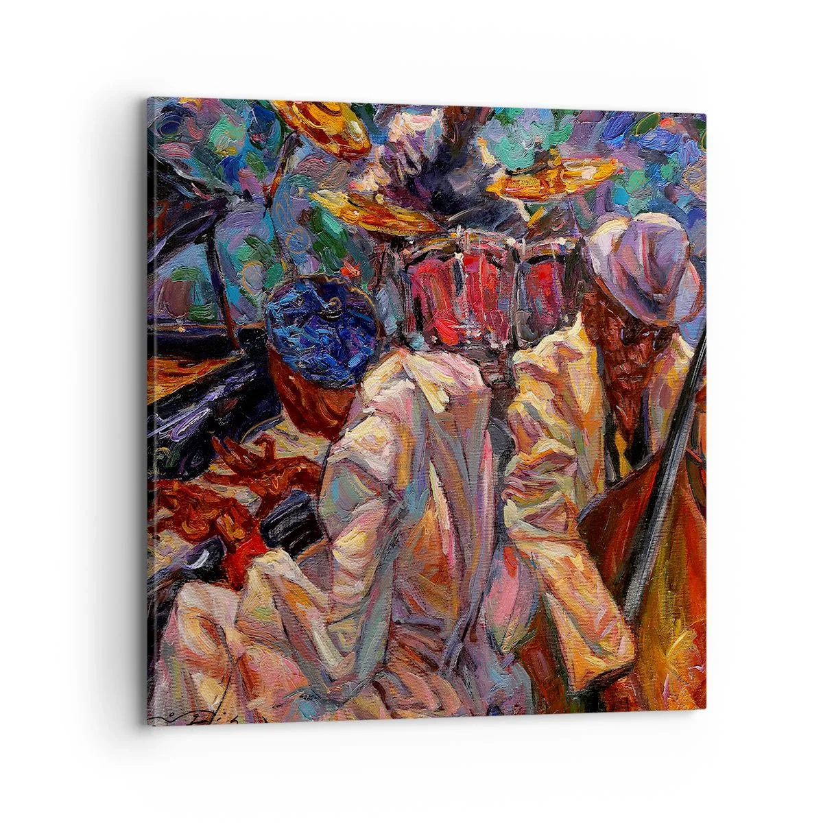 Schilderen op canvas - In hetzelfde ritme - 70x70 cm