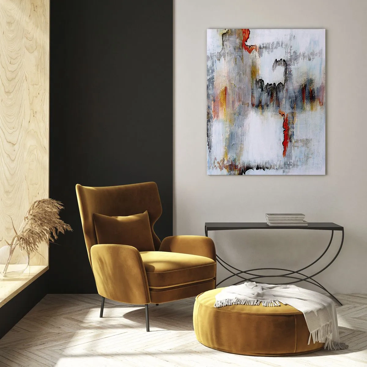 Schilderen op glas - Een stok op het water - 70x100 cm