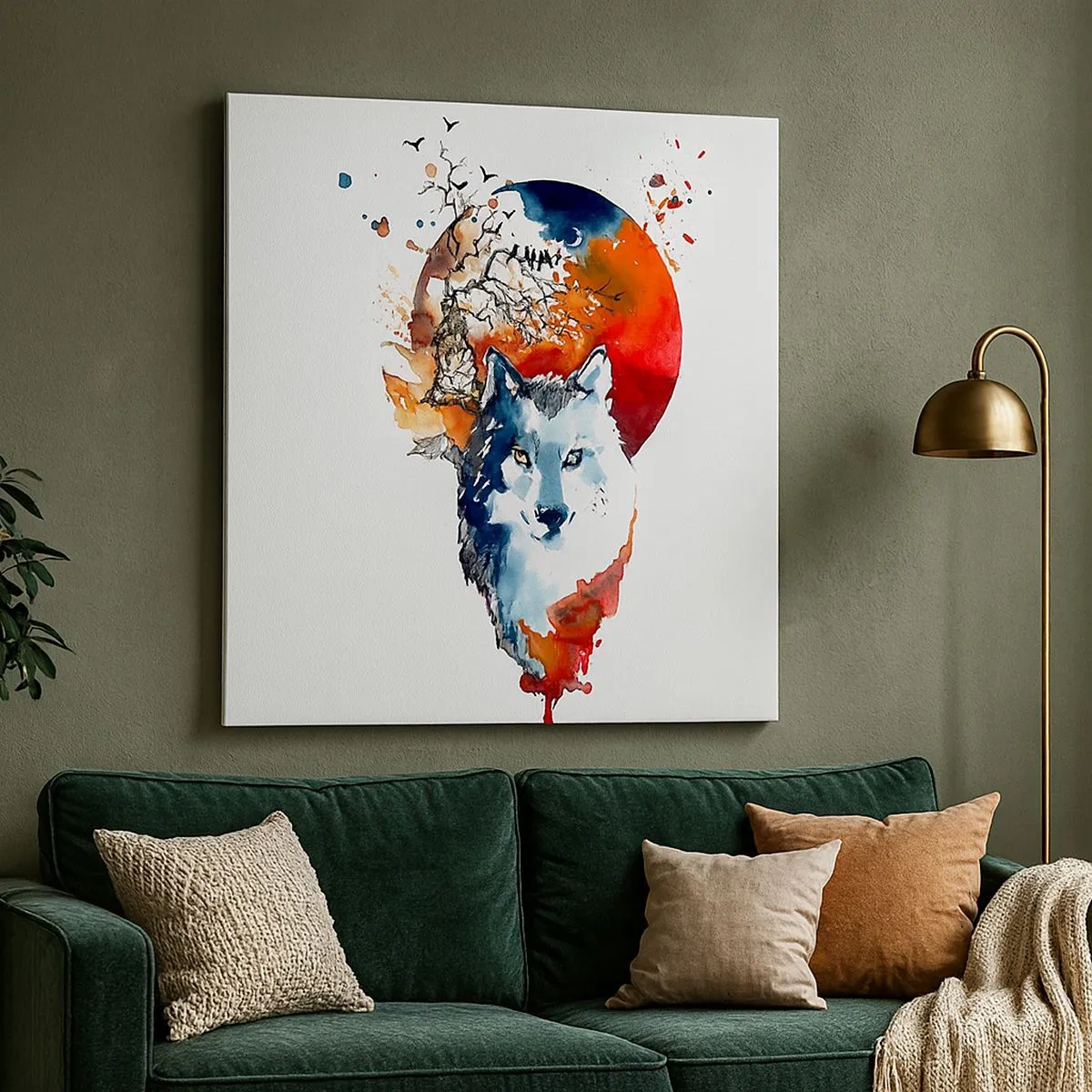 Schilderen op canvas - Neus aan neus met de nacht - 30x30 cm