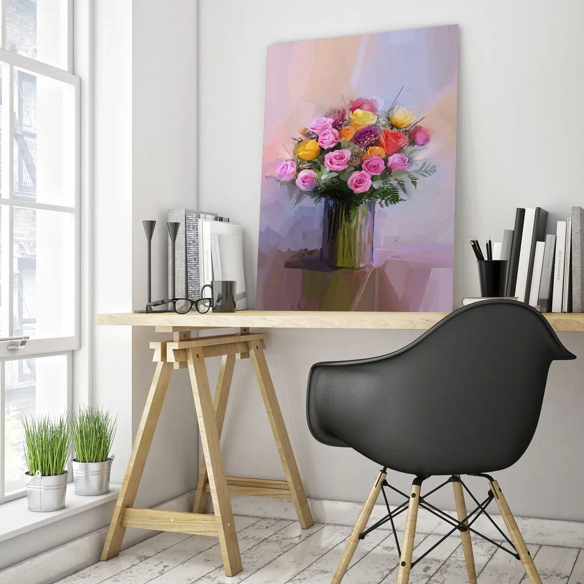 Schilderen op glas - Ingehouden schoonheid - 50x70 cm