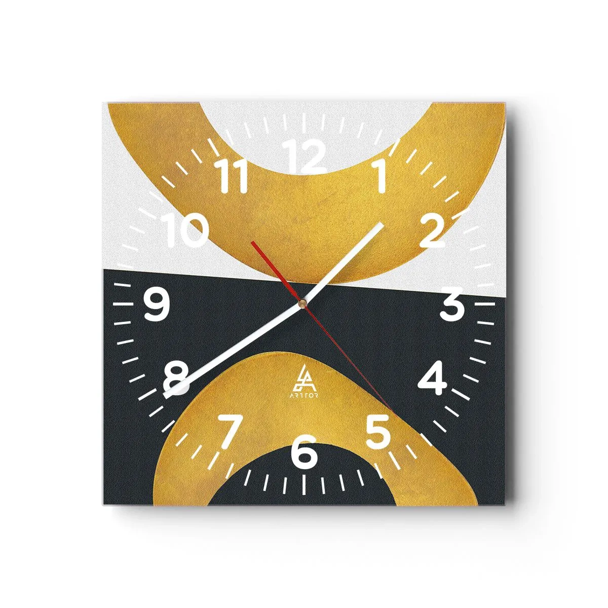 Wandklok - Klok - Ten eerste: goud - 30x30 cm