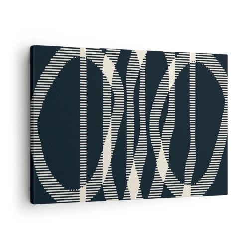 Schilderen op canvas - Geometrische lijnen in lichte tinten op een donkere achtergrond - 70x50cm - Een poging om de duisternis te doorbreken - Moderne wanddecoratie voor woonkamer en slaapkamer ARTTOR