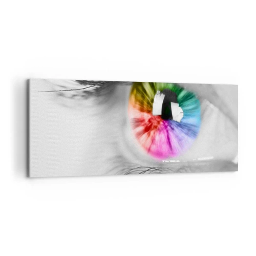 Schilderen op canvas - Kijk naar de wereld in kleuren - 100x40 cm