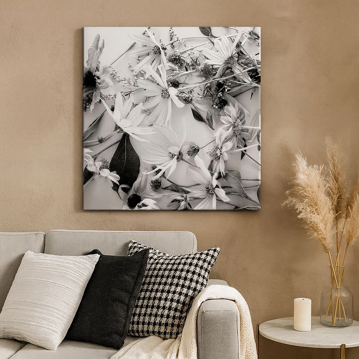 Schilderen op canvas - Niet-boeket bloemen - 30x30 cm