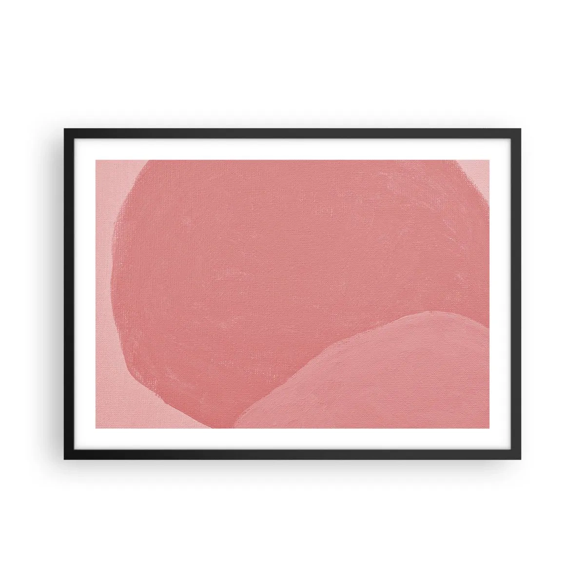 Poster in een zwarte lijst - Organische compositie in roze - 70x50 cm