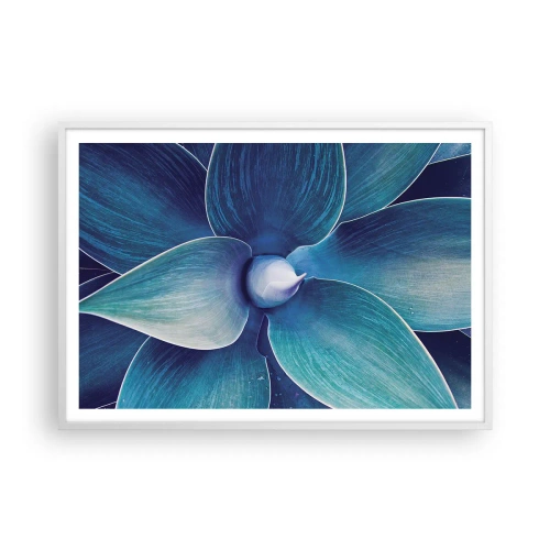 Poster in een witte lijst - Blauw uit de lucht - 100x70 cm