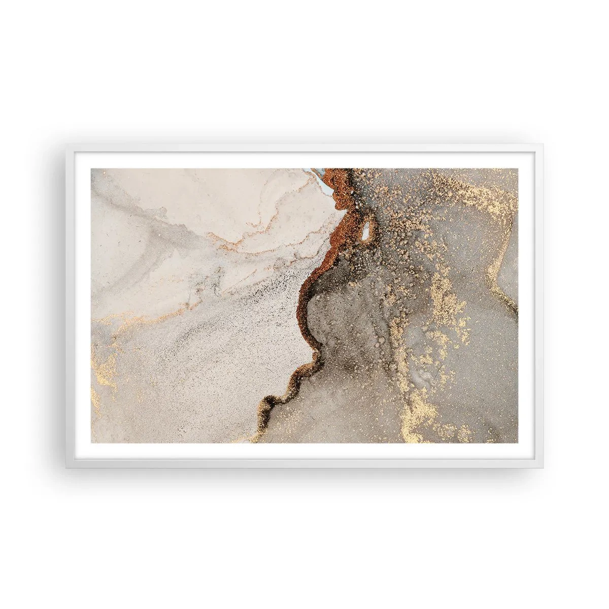 Poster in een witte lijst - Op de grens van kleuren - 91x61 cm