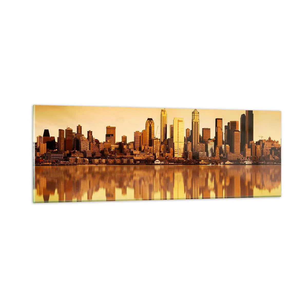 Schilderen op glas - De stilte van de metropool - 90x30 cm