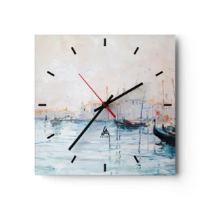 Wandklok - Klok - Achter het water, achter de mist - 30x30 cm