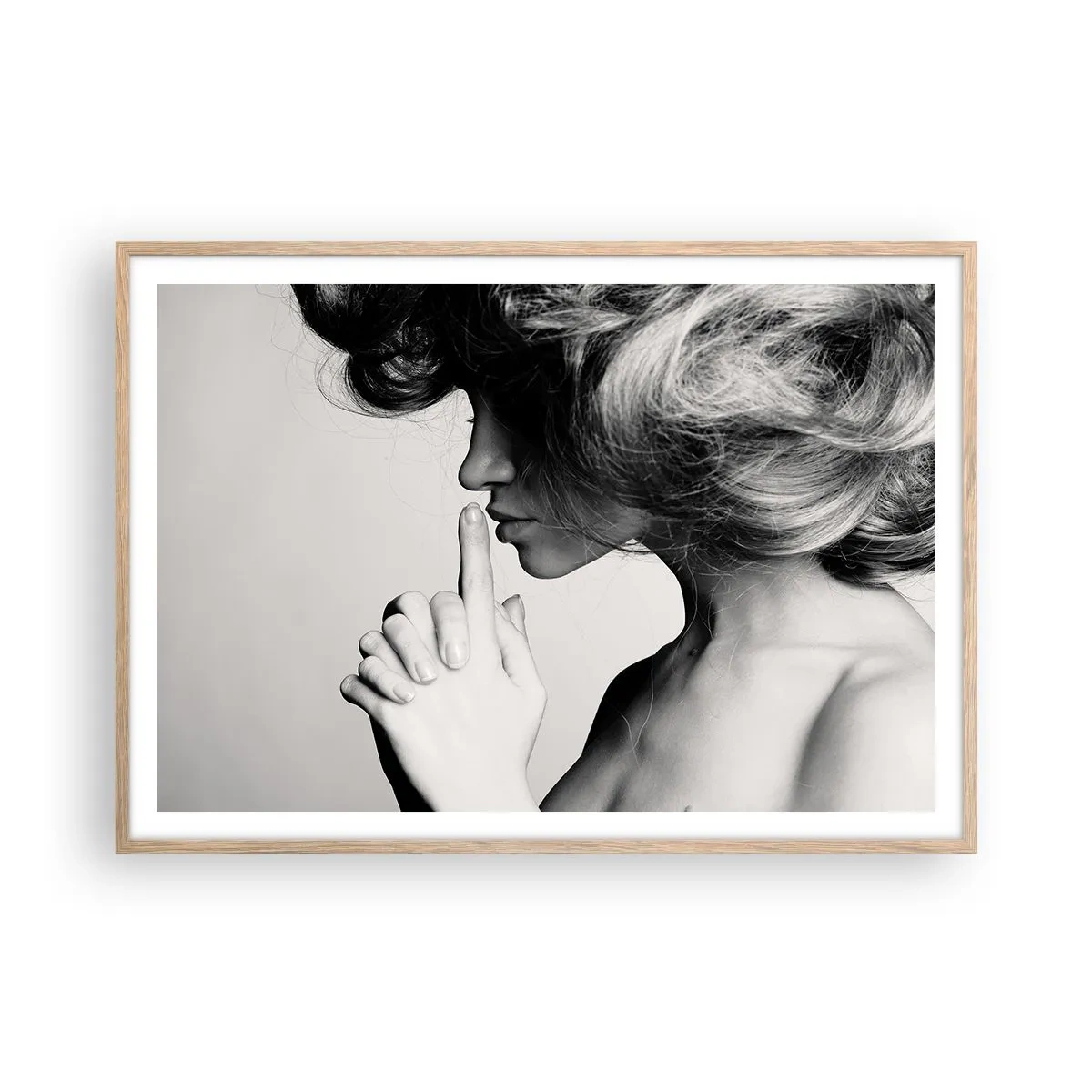 Een poster in een licht eiken lijst - Luisteren naar zichzelf - 100x70 cm
