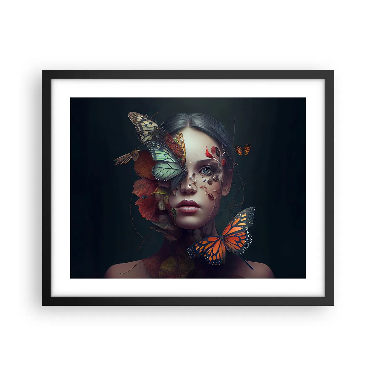 Poster in een zwarte lijst - Een prachtige metamorfose - 50x40 cm