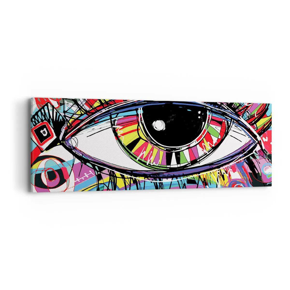 Schilderen op canvas - Kleurrijk oog - kleurrijke ziel - 90x30 cm