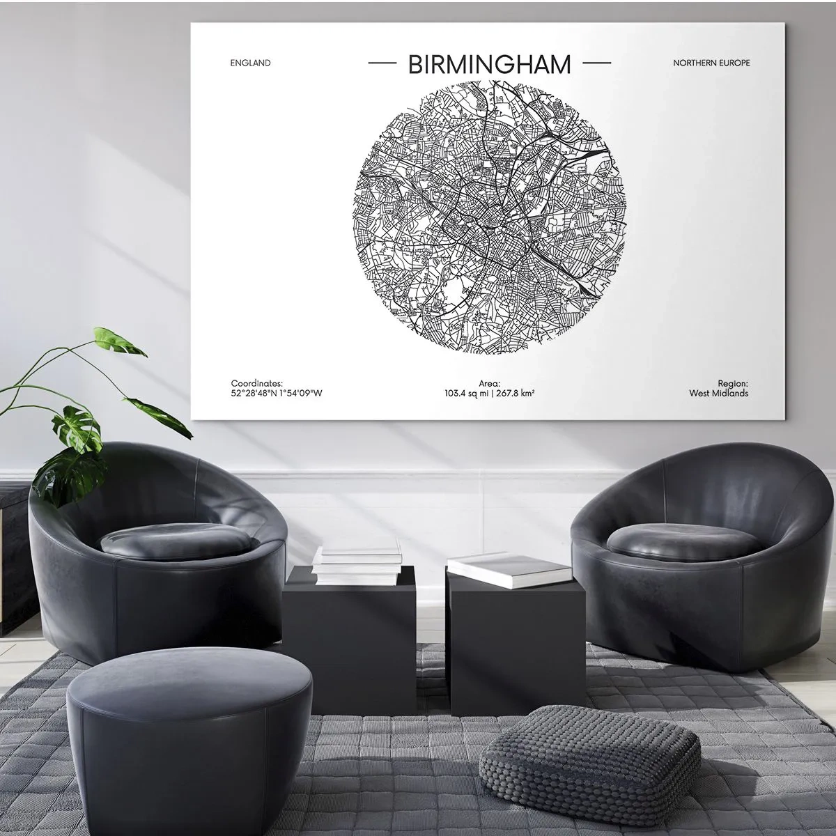 Schilderen op glas - Anatomie van Birmingham - 100x70 cm