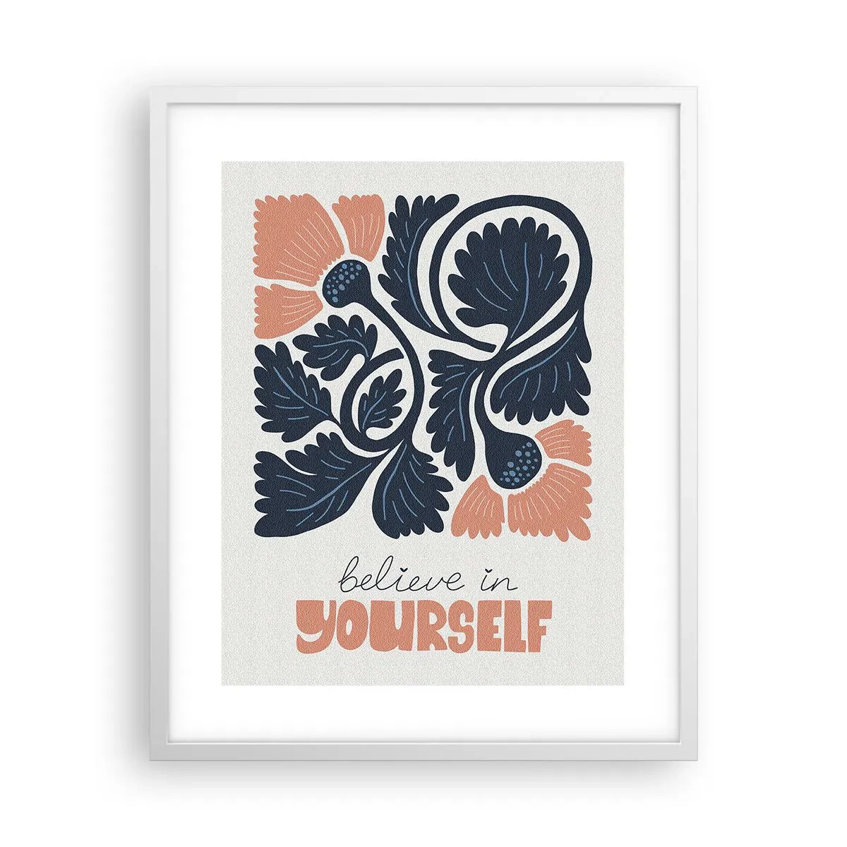 Poster in een witte lijst - En jij bloeit ook - 40x50 cm