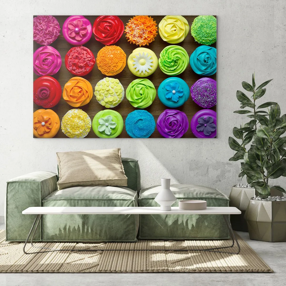 Schilderen op glas - Elk anders - allemaal lekker  - 120x80 cm
