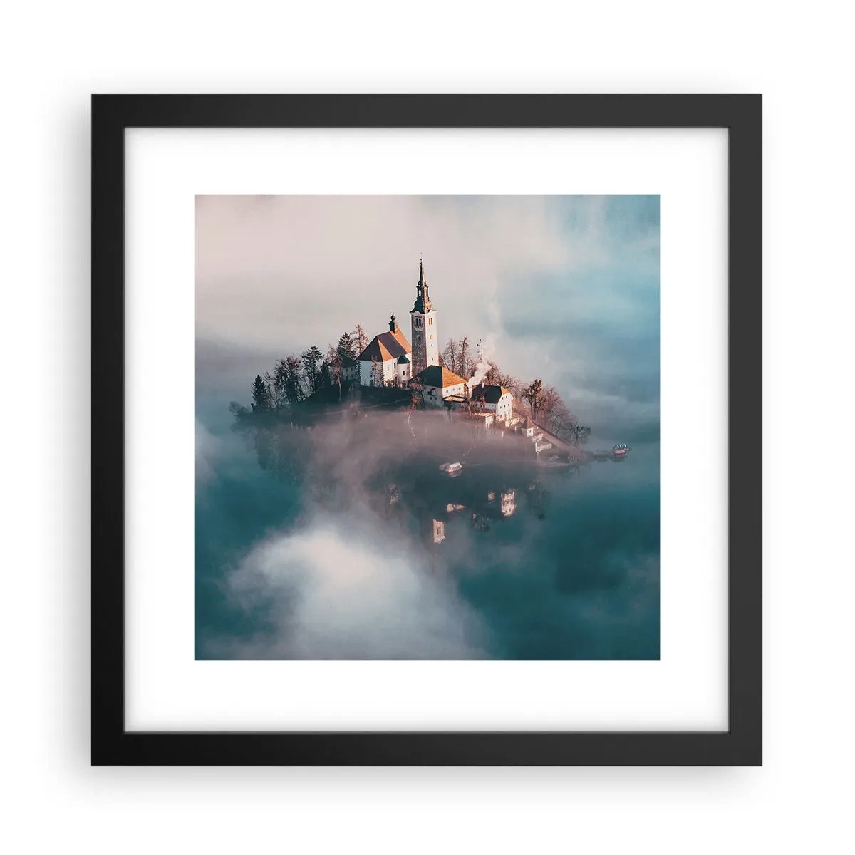 Poster in een zwarte lijst - droom eiland - 30x30 cm