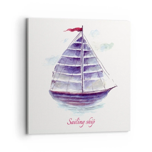 Schilderen op canvas - Volle zeilen en rustig water - 70x70 cm