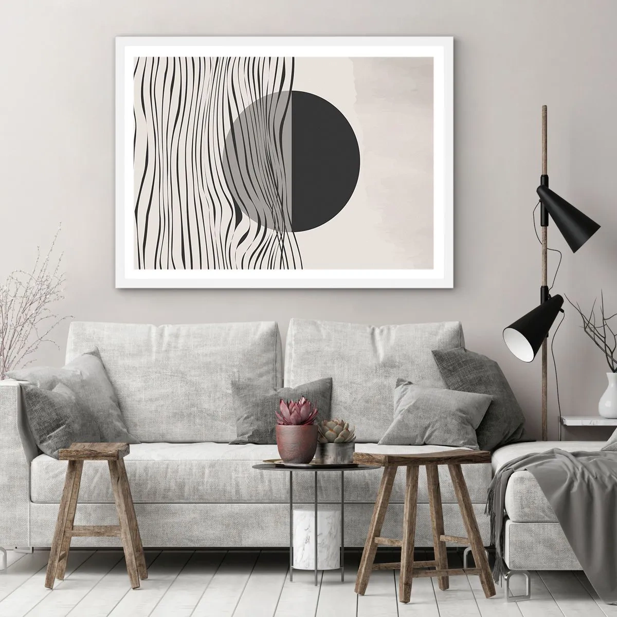 Poster in een witte lijst - Halve compositie - 100x70 cm