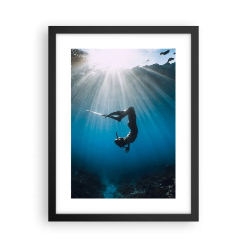 Poster in een zwarte lijst - onderwaterdans - 30x40 cm