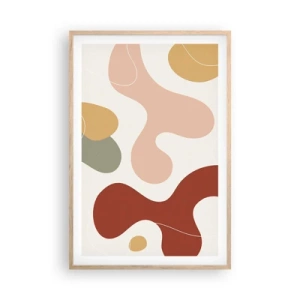 Een poster in een licht eiken lijst - Kronkels of krullen? - 61x91 cm