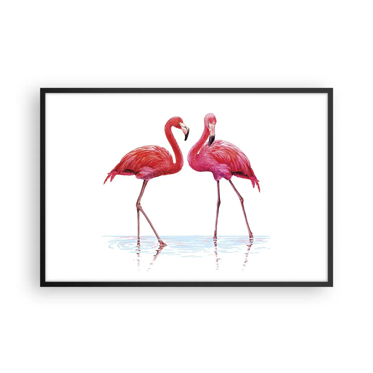 Poster in een zwarte lijst - Roze randez-vous - 91x61 cm